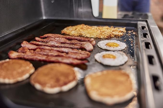 Weber Rust‑Resistant Outdoor Griddle Insert, Full‑Size – Pre-Seasoned Carbon Steel Griddle for Searwood & Large Spirit Series Gas Grills