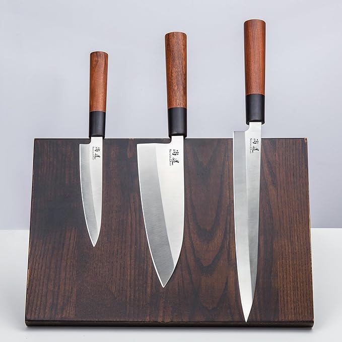 SHANGDAO 7-inch Deba Knife, Single Bevel German Stainless Steel Japanese Knife, Fish Fillet Knives for Fish Cutting with Wooden Handle, Gift Box