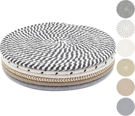 10 Inch Trivets for Hot Dishes, Hot Pots and Pans, Extra Large Thick Heat Resistant Large Coaster for Kitchen, Hot Pads, Kitchen Essentials, Pot Holders for Table & Countertop, 6 Pcs