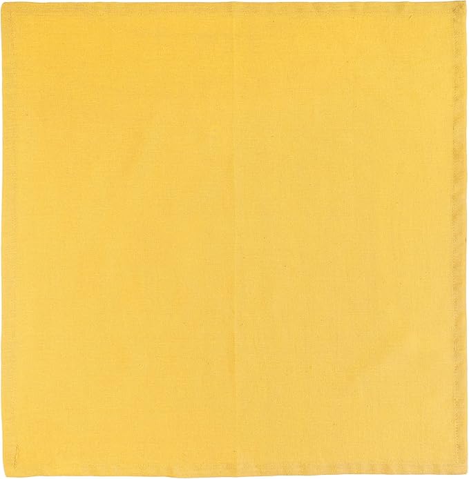 FINGERCRAFT Cloth Napkins, Cotton Linen Blend Fabric 12 Pack, 20 in x 20 in Premium Quality, Mitered Corners for Every Day Use Napkins are Pre Shrunk and Good Absorbency Gold