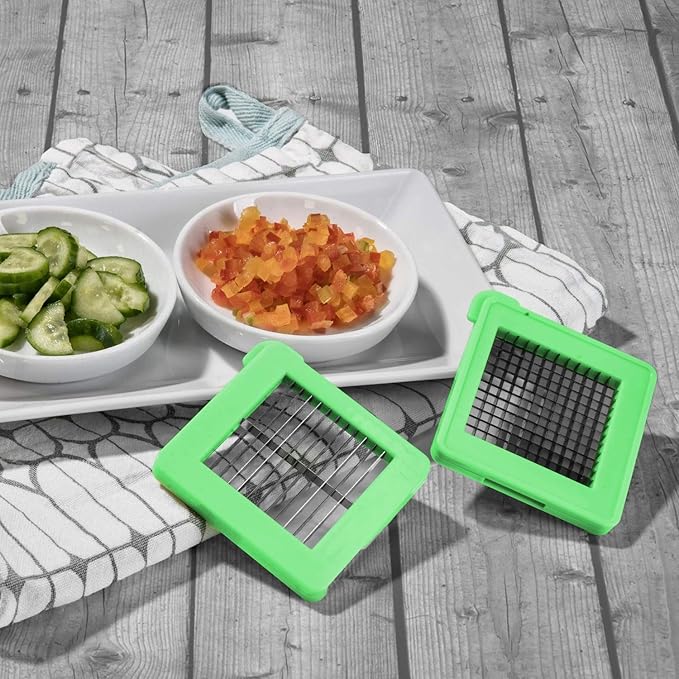 Genius Nicer Dicer Spicy A34155 4-Piece Vegetable Slicer Onion Slicer Green