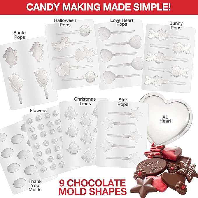 Dual Electric Chocolate Melting Pot Set - Valentines Day Candy Bar Making or Fondue Fountain Kit w/ 30 Bonus Accessories - Dip, Drizzle & Decorate Strawberries, Marshmallows- Party Appetizers Desserts
