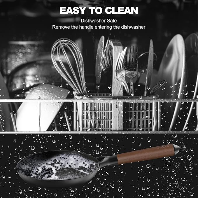 LAMFO 10" Cast Iron Skillets, Nonstick Frying Pans with Detachable Handle, Oven & Dishwasher Safe, Works with All Gas, Electric and Induction Stoves