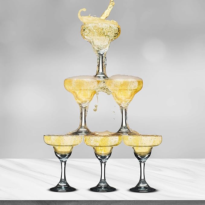 DISCOUNT PROMOS 10 Margarita Glasses Set, 9 oz. - Classic, Smooth, Barware, Glassware - Clear