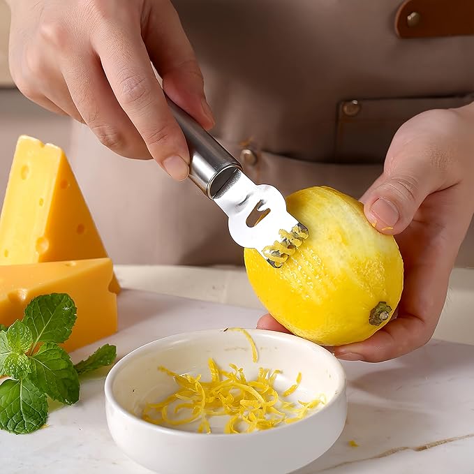 Stainless Steel Lemon Zester Grater, Lemon Zester Tool, Citrus Zester Grater, Zester Tool for Orange Citrus Peeler