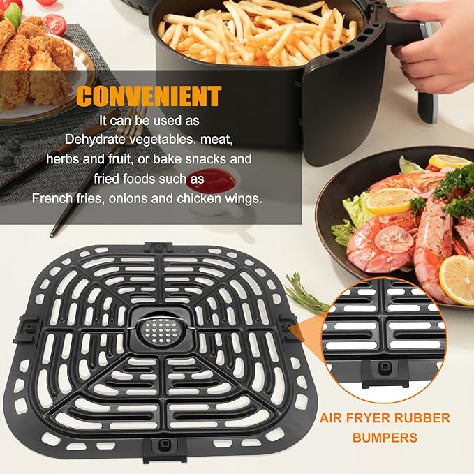 GXF Air Fryer Grill Pan for Instant Pot Vortex Plus 6 in 1 5.7QT 6 QT Gourmia GAF735 6 QT Air Fryer, Accessories Replacement Tray Rack Parts Grill Plate Crisper Plate, Dishwasher Safe