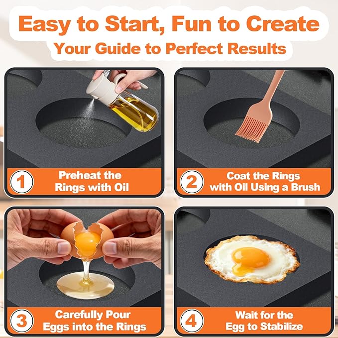 KEESHA Grill Press Set for Griddle, 10" Square Cast Iron Burger Press, Round & Square Egg Molds, Heavy-Duty Smash Steak Press with Professional Grill Marks, 5 Pounds