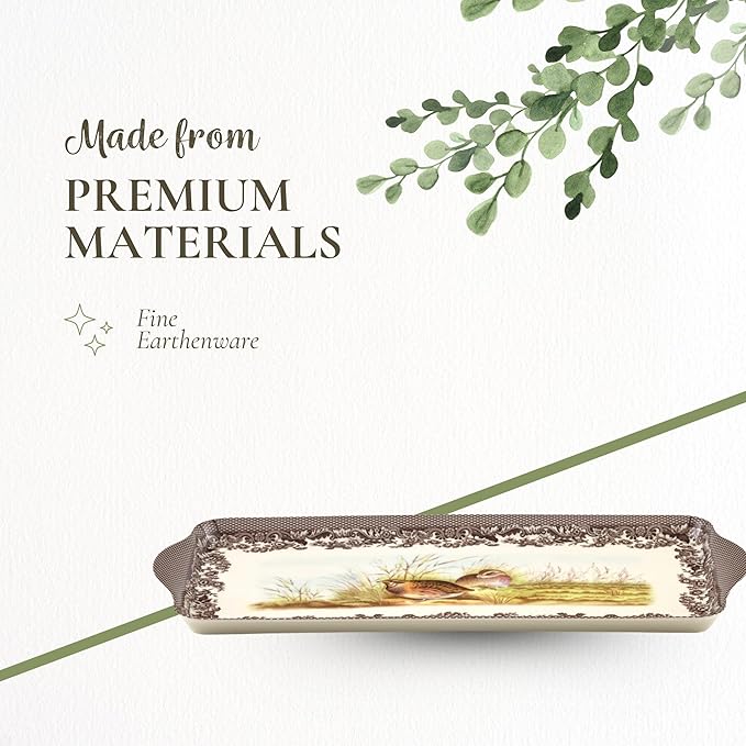 Pimpernel Decorative Melamine Rectangular Serving Tray – (15.25" x 6.5") Durable Lightweight Platter for Snacks, Drinks, Coffee & Appetizers, Ideal for Dining, Kitchen, Bar & Entertaining