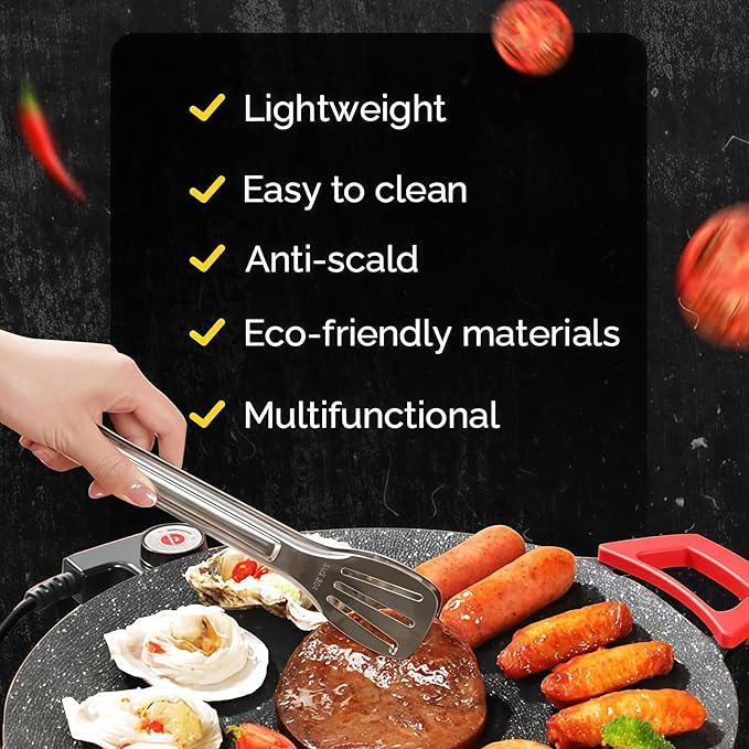 Non-Stick Electric Indoor Grill Pan, Multi-functional electric griddle Nonstick for Cooking Steaks, portable electric korean bbq grill, for Cooking Steaks, Pancakes & BBQ (black,36cm)