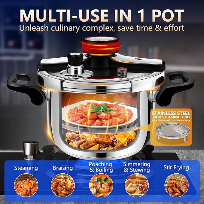 Pressure Cooker 304 Stainless Steel 12.86 quart pressure cooker, Induction Compatible, Gas Stovetop Compatible canners high pressure cooker olla de presión acero inoxidable pressure canner