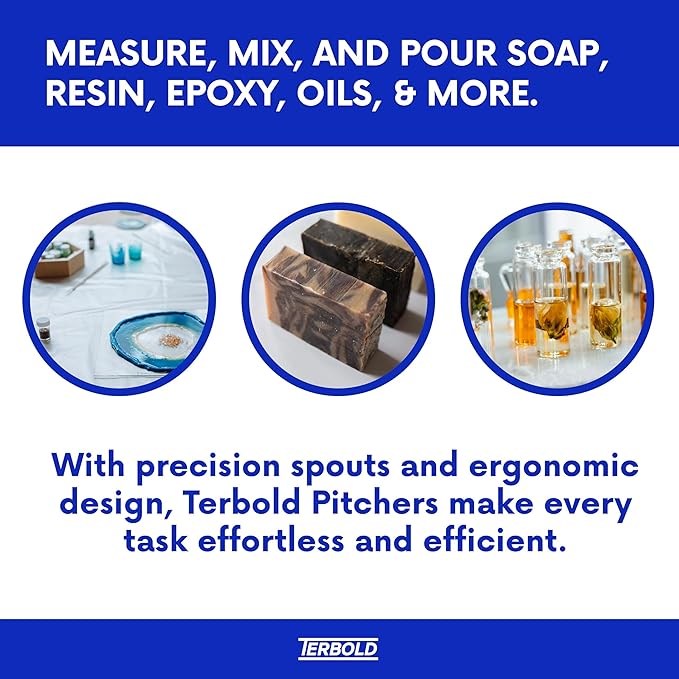 5 Liter Measuring Pitcher | 1.3 Gallon Shatterproof Plastic Large Graduated Mixing Pitchers, 1 to 2 Gallons (5L, 5000ml)