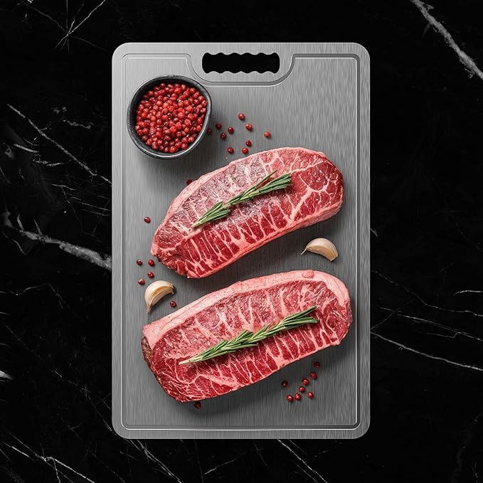 Titanium Cutting Board,100% Pure Titanium Cutting Boards for Kitchen, 2025 New Double Sided Food-Grade Chopping Board for Cutting Meat Vegetable Fruit-Small(11.5x8in)