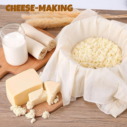 15 PCS Cheese Cloths for Straining, 20x20 Inch, Organic Cotton Cheese Cloths Unbleached, Cheesecloth Reusable With Hemmed Edge for Straining Liquid, Cheese Making,Juicing,Baking and Cooking.