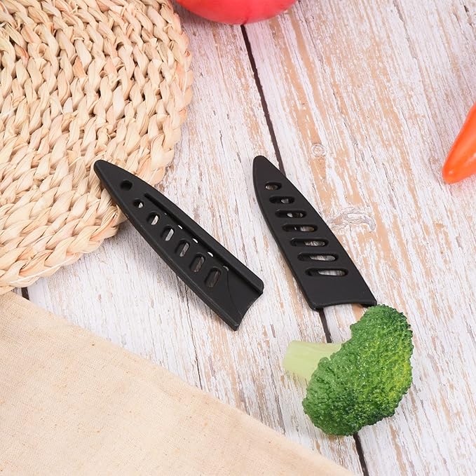 PATIKIL PP Safety Knife Cover Sleeves for 3.5" Paring Knife, 5 Pack Knives Edge Guard Blade Protector Universal Knife Sheath Portable for Kitchen, Black