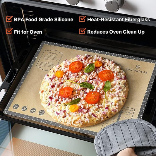 Baking Mat, 26" x 16" Large Silicone Non-slip Baking Pastry Mat with Measurement, Non Stick Silicone Mats for Kitchen Counter, Fondant Mat, Counter Mat, Dough Rolling Mat, Oven Liner, Pie Crust Mat