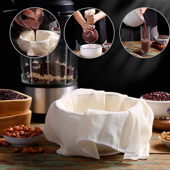 5 Pack Muslin Cloths Reusable for Straining, 100% Unbleached Pure Cotton Cheesecloth, Soft Square Cheese Clothes Weave Fabric Filter for Cooking, Baking (50 x 50 cm Food Strainer Cloth)