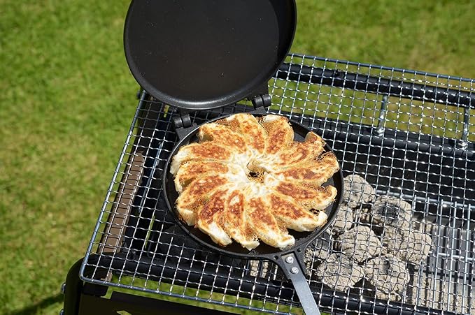 Yoshikawa SJ3208 Hot Sand Maker, For Gas Fire, Hot Multi Sandpan Total Length 16.3 x Diameter 7.1 x Height 1.3 inches (41.5 x 18.0 x 3.4 cm), Black, Outdoor Camping