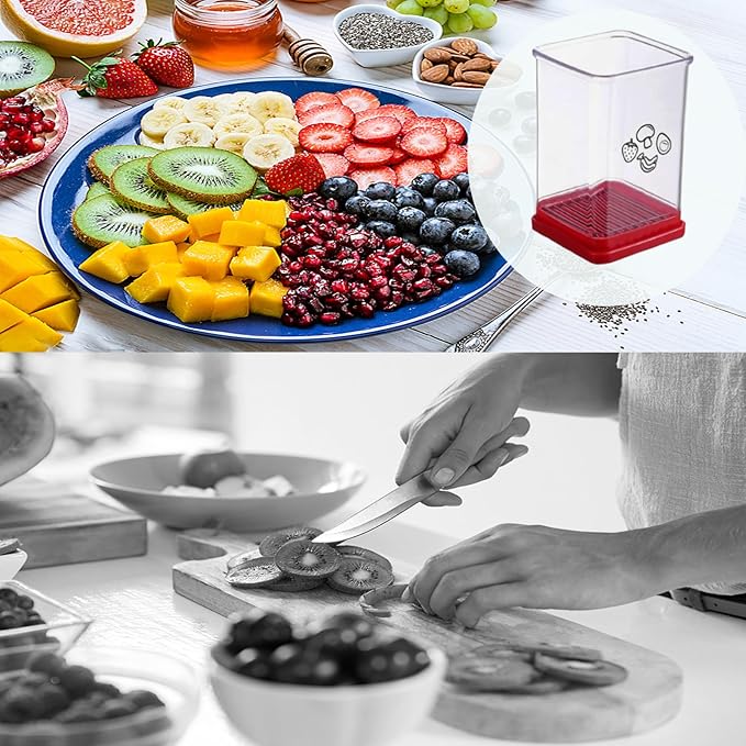 2pcs Cup Slicer, Multi-Purpose Fruit Slicer Vegetable Cutter for Fruit Vegetable Salad,Strawberry Banana, Egg, Grape Slicer Kitchen Gadget,Includes 5 forks.