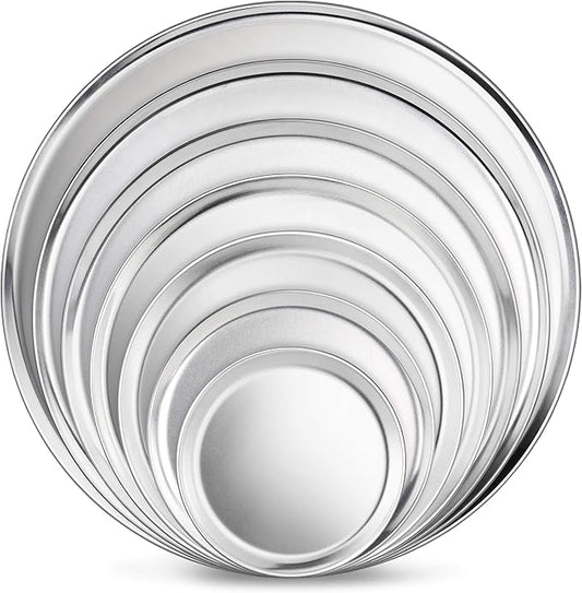 New Star Foodservice | Commercial Aluminum Pizza Tray Pizza Pan Coupe Style (Silver, 14-Inch)