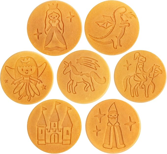 CucinaPro Fantasy Friends Mini Pancake Pan - Nonstick Griddle w Long Handle for Breakfast Magic, Featuring a Princess Castle & More, 7 Unique Flapjacks- Kitchen Baker- Girls Easter Basket Stuffer Gift