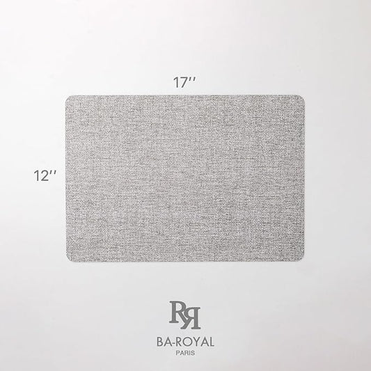 Faux Leather Placemats Set of 8 Vinyl Washable Wipeable Table Mats for Kitchen Dining Table Heat Resistant Waterproof Modern Indoor/Outdoor Placemats Non-Slip Easy Clean Place Mats (Mid Gray)