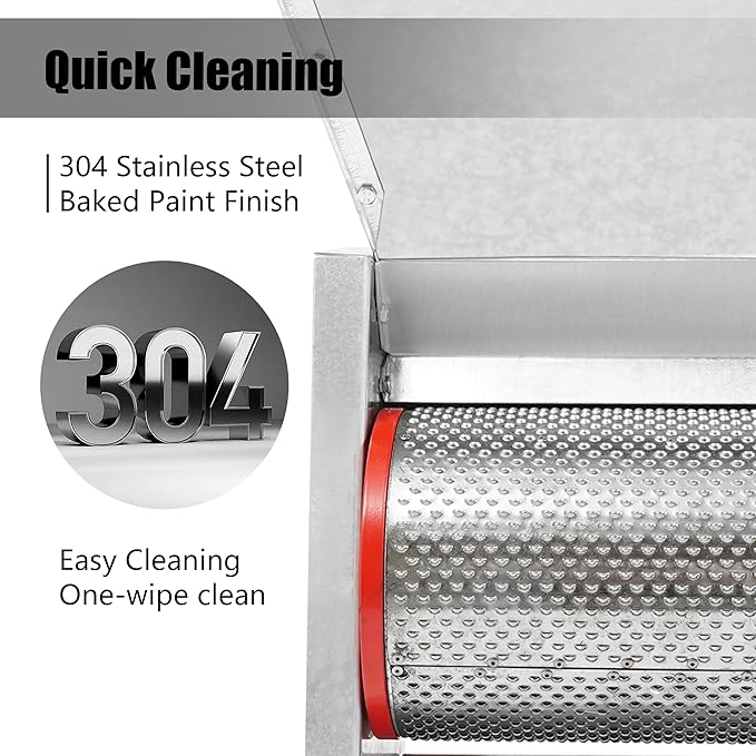 Coffee Bean Peeling Machine, Manual Beans Shelling Machine with Handle, 304 Stainless Fresh Coffee Bean Sheller Household Sheller with Double Discharge Ports for Shops, Farms, Homes Use