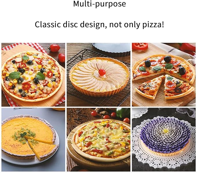 InBlossoms 12.6 inch Pizza Pan With Holes, Carbon Steel Perforated Non-Stick Bakeware for Home Kitchen Oven, 2 Pack
