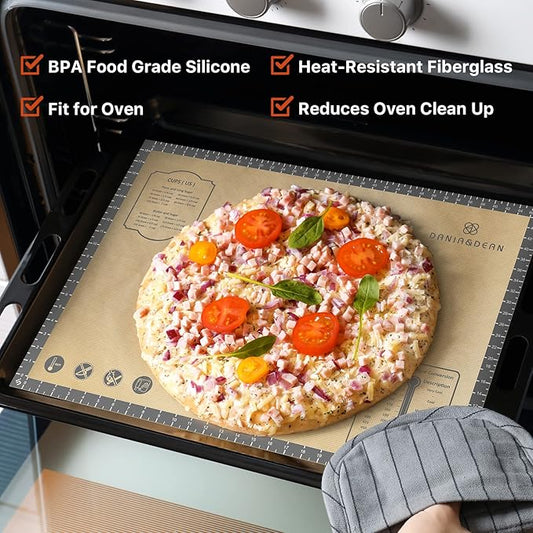 Baking Mat, 28" x 20" Large Silicone Non-slip Baking Pastry Mat with Measurement, Non Stick Silicone Mats for Kitchen Counter, Fondant Mat, Counter Mat, Dough Rolling Mat, Oven Liner, Pie Crust Mat