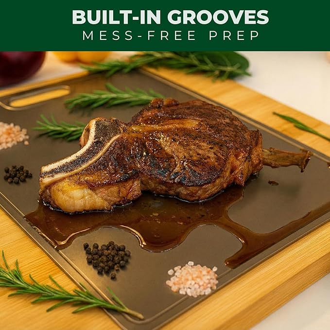 Real Titanium Cutting Board for Kitchen, Pure Titanium Large 15x11 Metal Cutting Boards for Meat and Vegetables, Food Safe, Dishwasher Safe
