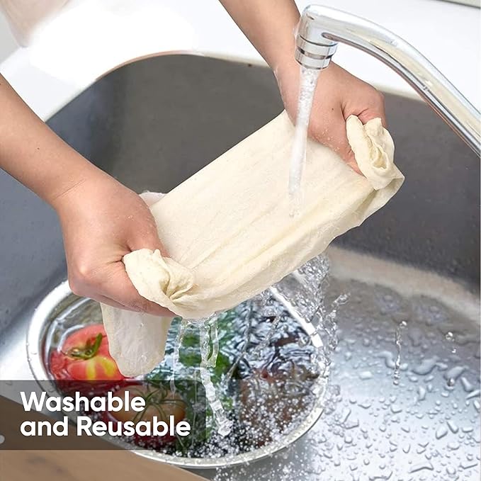 100% Unbleached Cheese Cloths – 4 Pcs Precut 20x20 inch Hemmed Reusable Cheesecloth for Straining - Grade 100 Organic Cheese Cloth - Ultra Fine Muslin Cloth for Juicing Brewing Baking Turkey