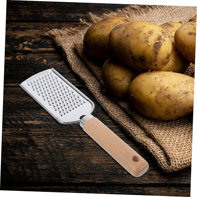 Stainless Steel Plane Zester with Wood Handle Clean Kitchen Gadget for Fruits and Vegetables Non-slip Grip for Comfortable Use for Cheese Lemon Ginger and More