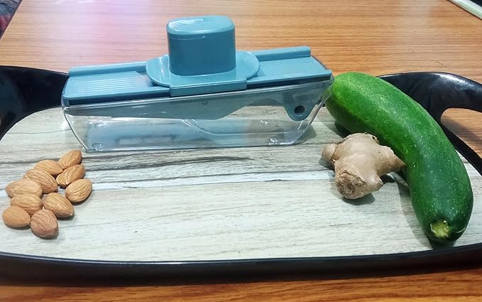 Generic AJE Manual Plastic Dry Fruit Slicer/cutter - Stainless Steel Blade Cutter for Kitchen and Home Use - Perfect for Chopping Herbs, Garlic, Ginger and vegetables., 18cmsX6.5cmsX8.5cms