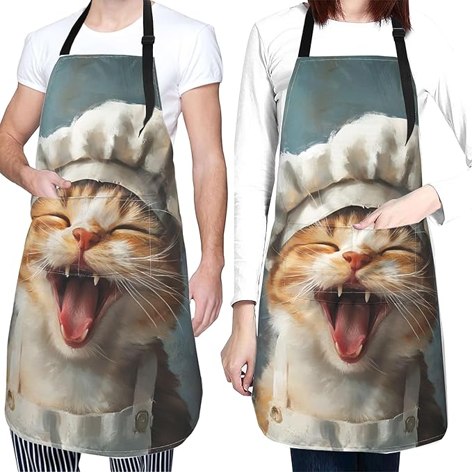 Apron with Pockets Aprons for Women Men Kitchen Chef Apron for Cooking Gardening Server Waitress Painting