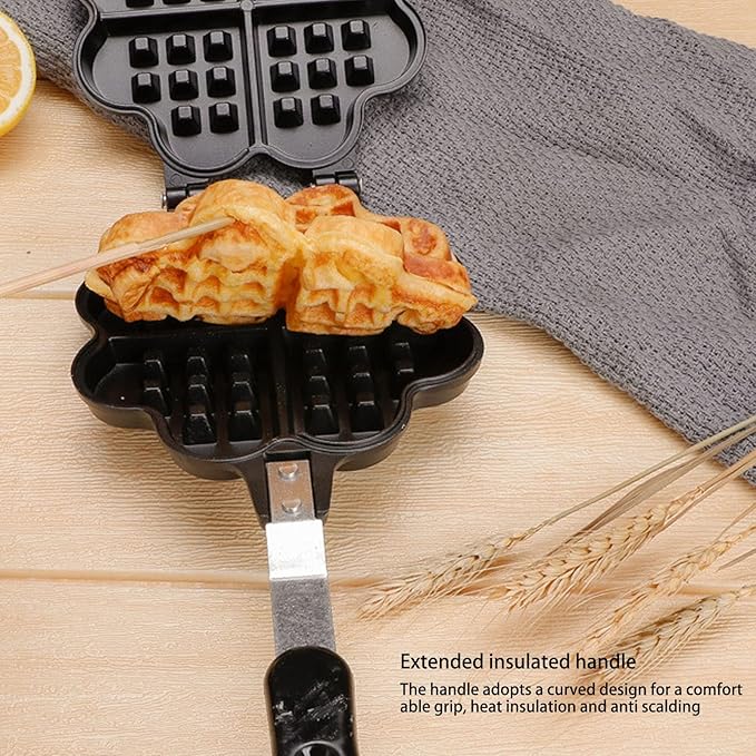Waffle Mold Pan, Waffle Maker Pan, Waffle Iron Stove Top, Suitable for Making Delicious Homemade Waffles