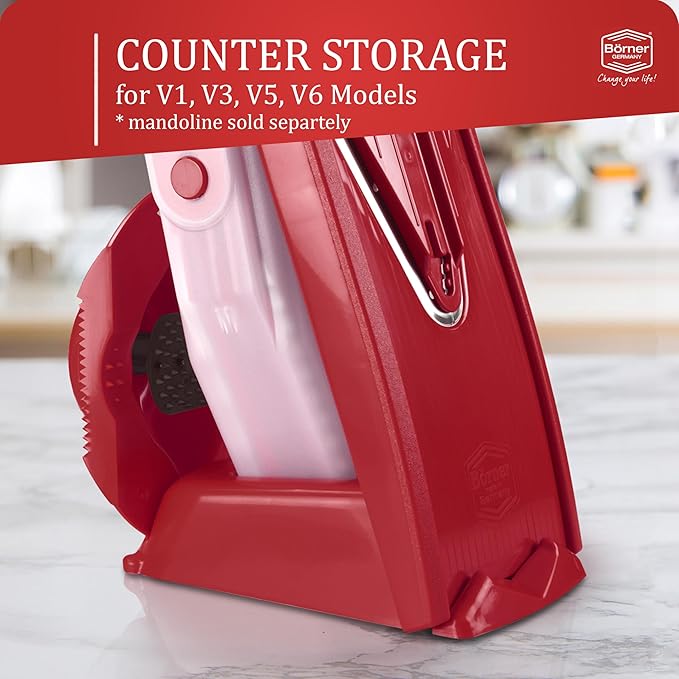 Borner by Reston Lloyd Mandoline Docking Station for Upright Storage, Red