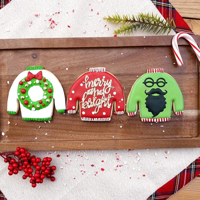 Sweet Cookie Crumbs Christmas Sweater Cookie Cutter, Stainless Steel, Dishwasher Safe (Christmas Sweater)