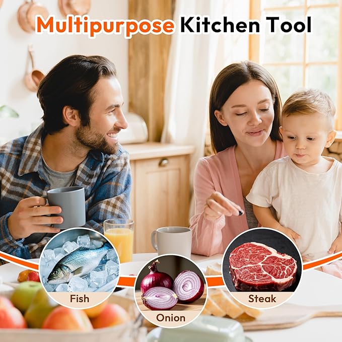 Onion Slicer, Stainless Steel Onion Holder for Slicing with Protective Case, Onion Cutter Tool for Meat Lemon Potato Tomato Avocado Egg Kitchen Slicing Assistant Tool (1 PCS)