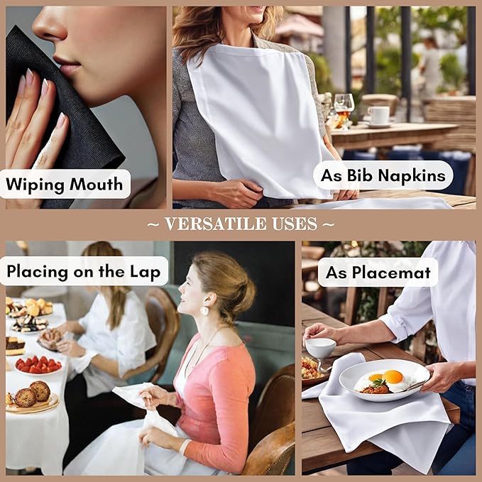 Native Fab Cloth Napkins, Set of 12, 17" x 17", 100% Cotton, Washable & Reusable Fabric Linen, Table Decor for Dinner, Events, Parties, Weddings – Burgundy