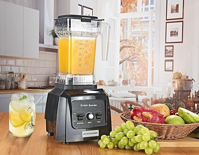 VITASUNHOW Professional 1300W Quiet Blender - 32oz BPA-Free Tritan Pitcher, Ice Crushing & Frozen Smoothie Maker for Shakes, Milk, Nut Butter, Dishwasher Safe