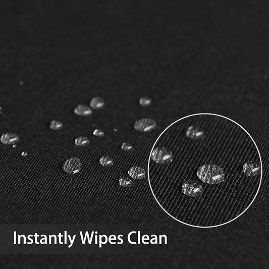 Obstal 210GSM Round Table Cloth, Water Resistance Microfiber Tablecloth, Decorative Fabric Circular Table Cover for Outdoor and Indoor Use (Black, 108 Inch Diameter)