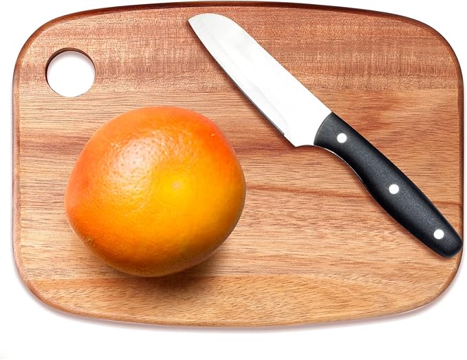 Gtencemen Small Acacia Wood Cutting Boards for Kitchen with Hanging – Mini Wooden Cutting Board for Vegetables, Fruit, Bread, Meat - BPA Free, 9" x 6.5"