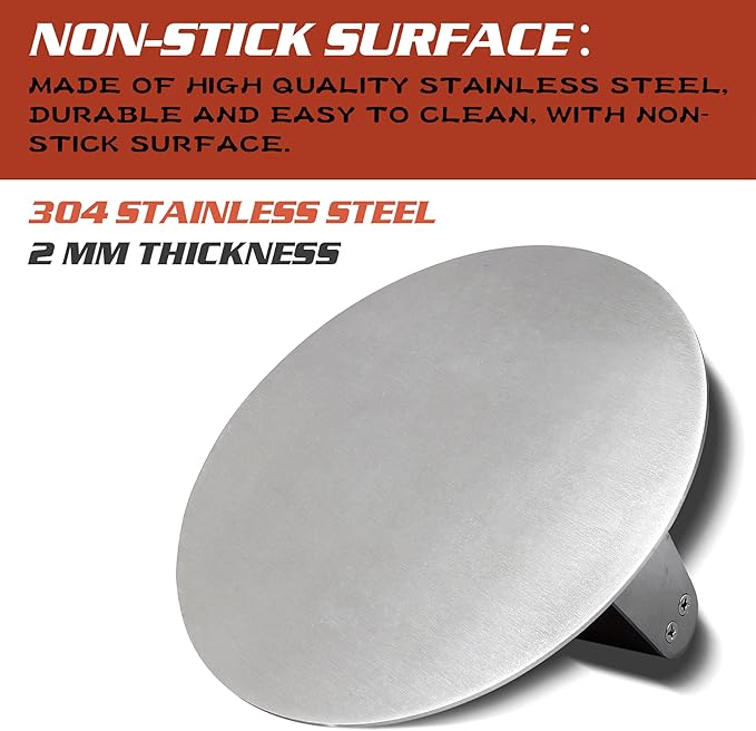 7 INCH Stainless Steel Smash,Burger Press,Burger Smasher,Hamburger Press,Patty Smasher, Meat Press, Bacon Press, Grill Press with Wood Handle (HT-B-7005)