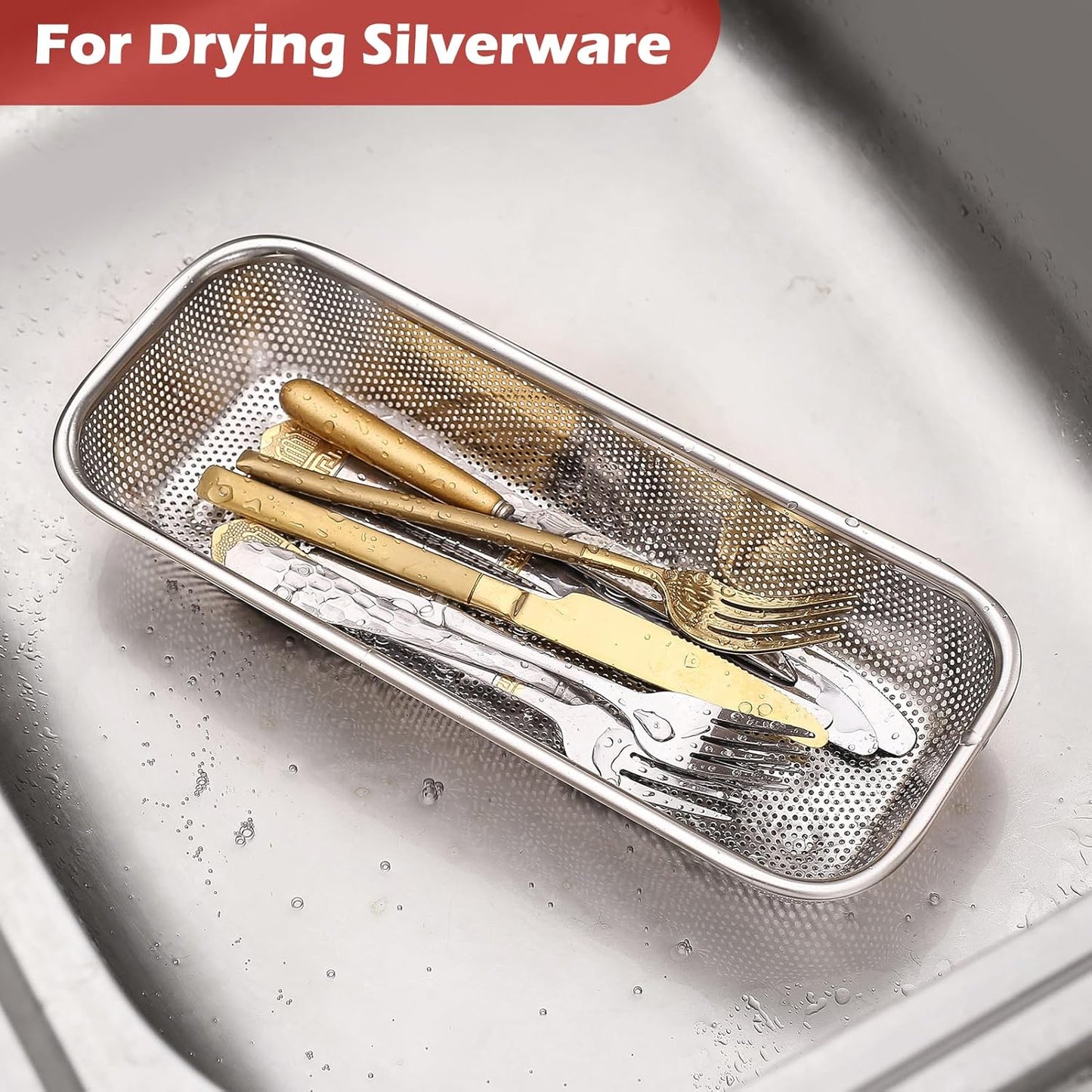 2Pack Stainless Steel Tumbler Cup Lid Organizer Inside Cabinet, Mason Jar Lid Holder, Rectangular Basket for Storage of Silverware, Chopsticks, straws and Utensils