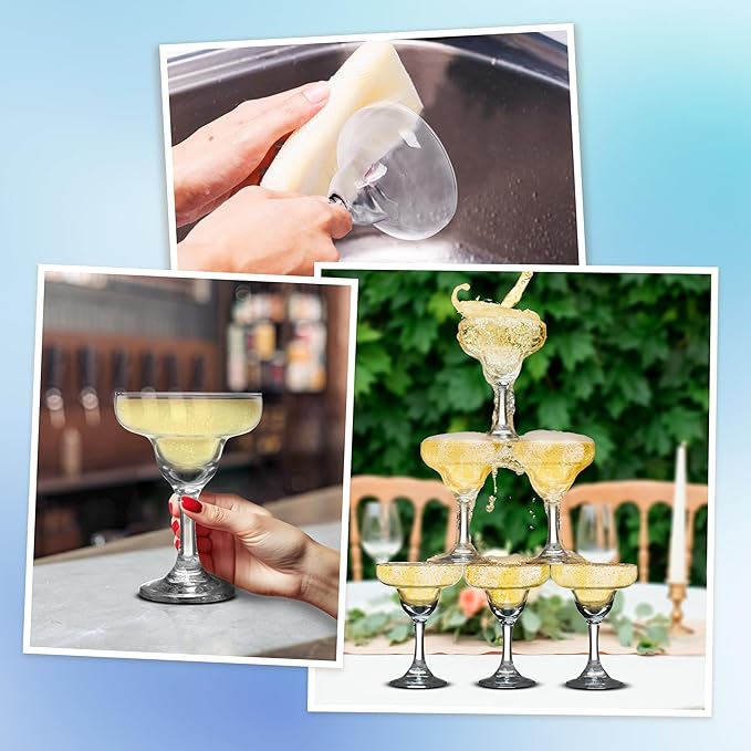 DISCOUNT PROMOS 10 Margarita Glasses Set, 9 oz. - Classic, Smooth, Barware, Glassware - Clear