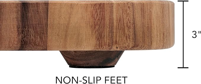 Ironwood Gourmet Acacia Wood Cutting Board With Juice Channel, Carolina Thick Square Chopping Board, 18"