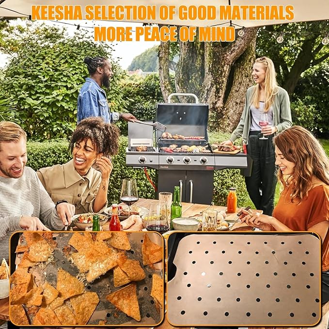 KEESHA Non-Stick Griddle Pan Replacement Part | Compatible with Ninja Foodi FG551, DG651, DG551 Smart XL Indoor Grill | Includes 100PCS Disposable Air Fryer Parchment Paper Liners