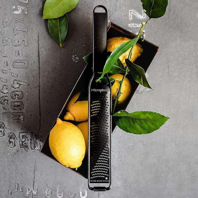 Microplane Kitchen Zester Grater with a Stainless-Steel Blade - Made in USA, for citrus, parmesan, ginger, chocolate & nutmeg from the Black Sheep Series