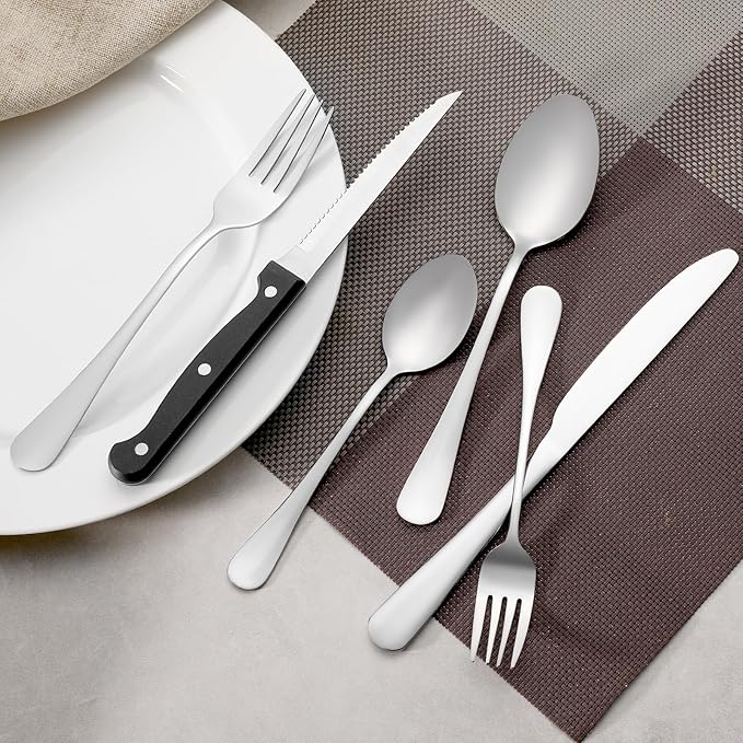 24 Pcs Teaspoons Set, Food-Grade Stainless Steel Spoons Silverware, Cutlery Tea Spoons, Durable Dessert Spoons, Metal Spoon for Home, Kitchen or Restaurant, Mirror Polished, Dishwasher Safe 6.7 Inch