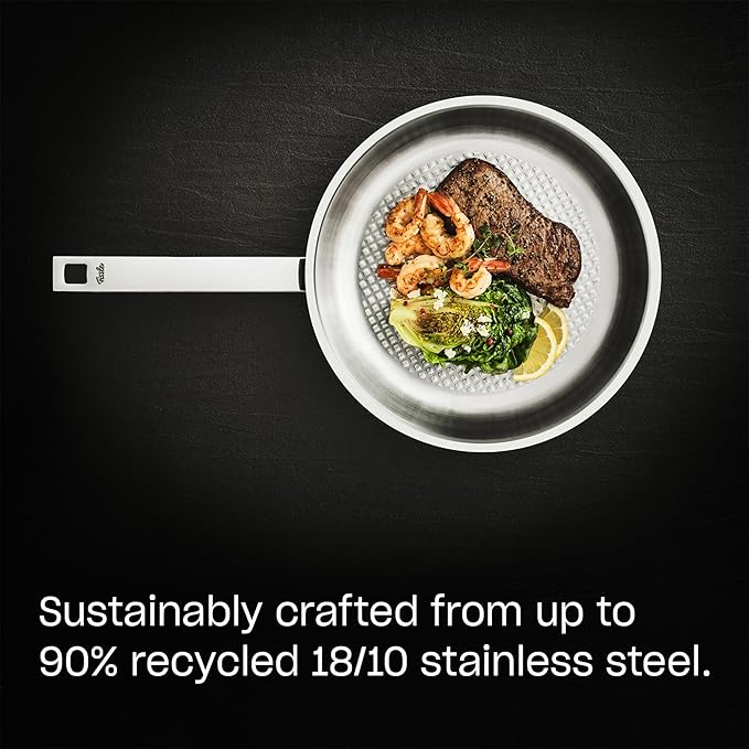 Fissler Original-Profi Collection Stainless Steel11 Inch Frying Pan — Made in Germany, Novogrill® Searing Surface, Induction Ready, Oven Safe