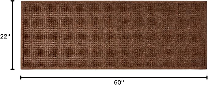 Hudson Exchange (22"x60", Dark Brown) Waterhog Fashion Runner Floor Mat